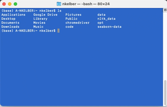 Typing cd into terminal