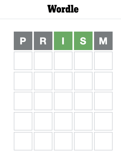 An illustration of a wordle game